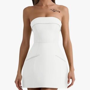 Amazon Strapless White Dress